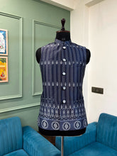 Men Grey Printed Nehru Jacket - Jaipuri Crown